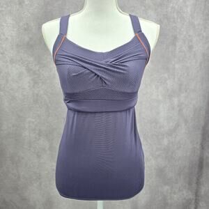 Lucky In Love Purple Crisscross Activewear Racerback Tank Tom Small